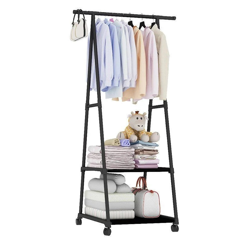 Lichidare de stoc. Suport triunghi multifunctional pentru haine si umerase, negru