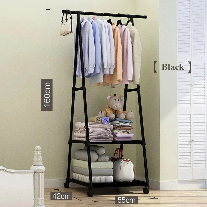 Lichidare de stoc. Suport triunghi multifunctional pentru haine si umerase, negru