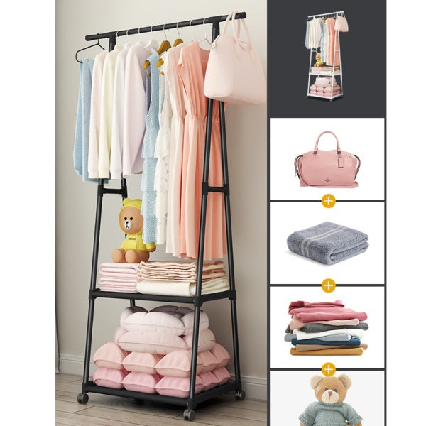Lichidare de stoc. Suport triunghi multifunctional pentru haine si umerase, negru
