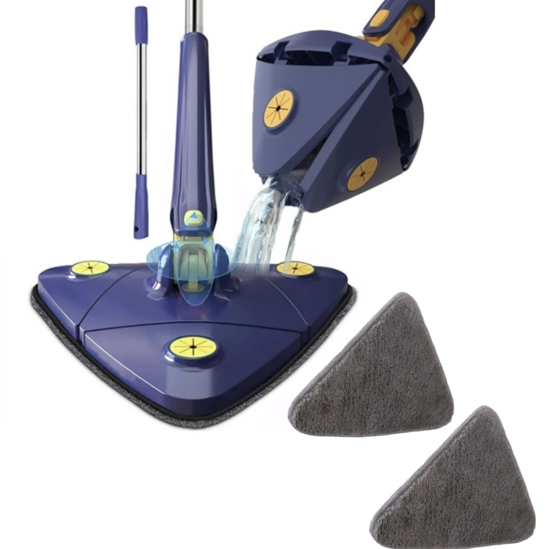 Mop cu cap triunghiular, reglabil, rotire 360 grade + 2 rezerve