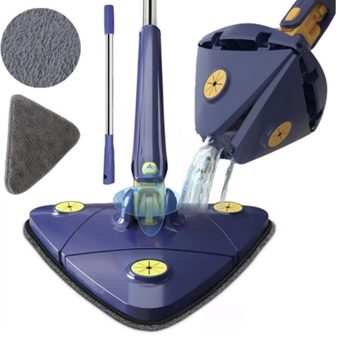 Mop cu cap triunghiular, reglabil, rotire 360 grade + 2 rezerve