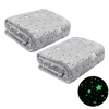 Set 2 x Patura copii luminoasa si pufoasa, efect fosforescent, gri