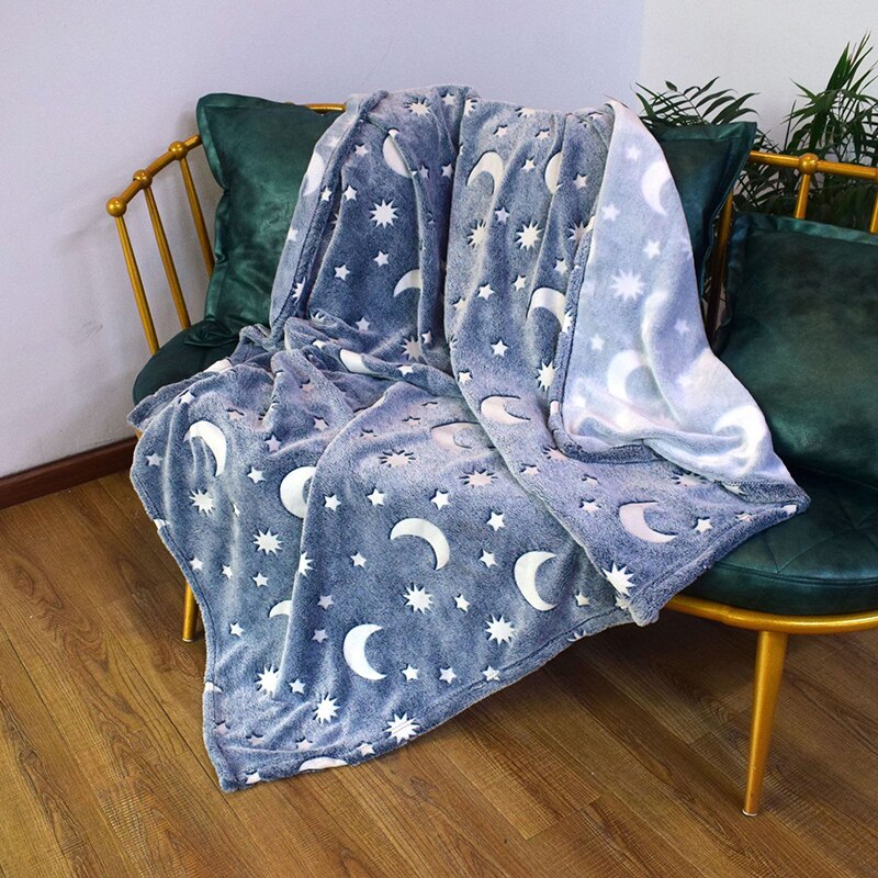 Set 2 x Patura copii luminoasa si pufoasa, efect fosforescent, gri