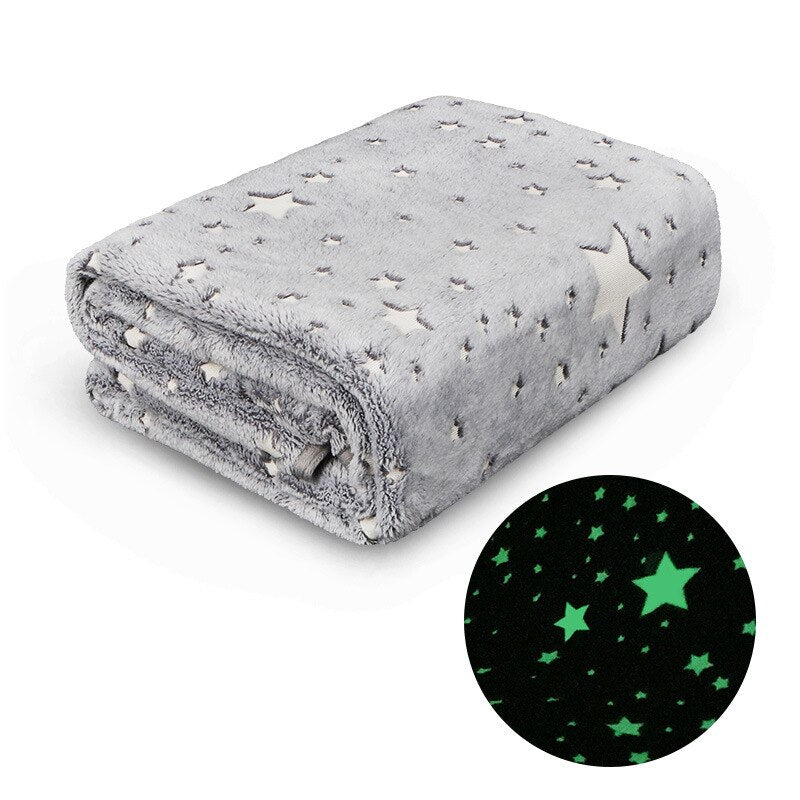 Set 2 x Patura copii luminoasa si pufoasa, efect fosforescent, gri