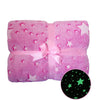 Set 2 x Patura copii pufoasa si caldurosa, cu efect fosforescent, roz