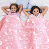Set 2 x Patura copii pufoasa si caldurosa, cu efect fosforescent, roz