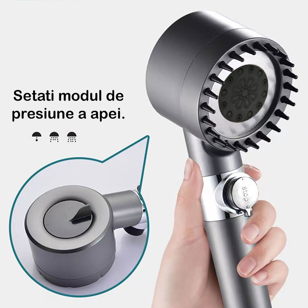 Para de dus de inalta presiune, 3 functii diferite si perie atasata