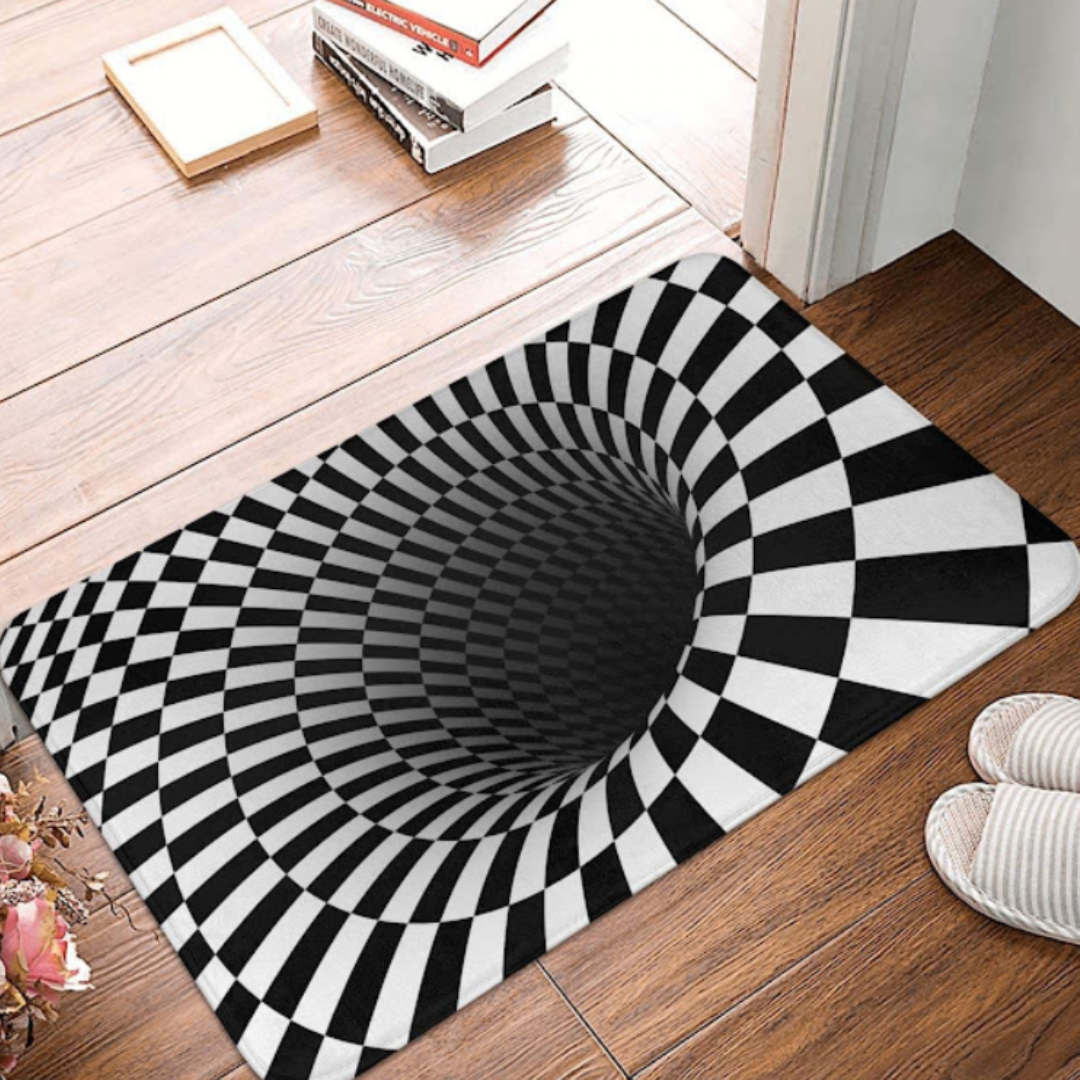 Covor 3 D de interior/exterior, cu iluzie optica, antiderapant