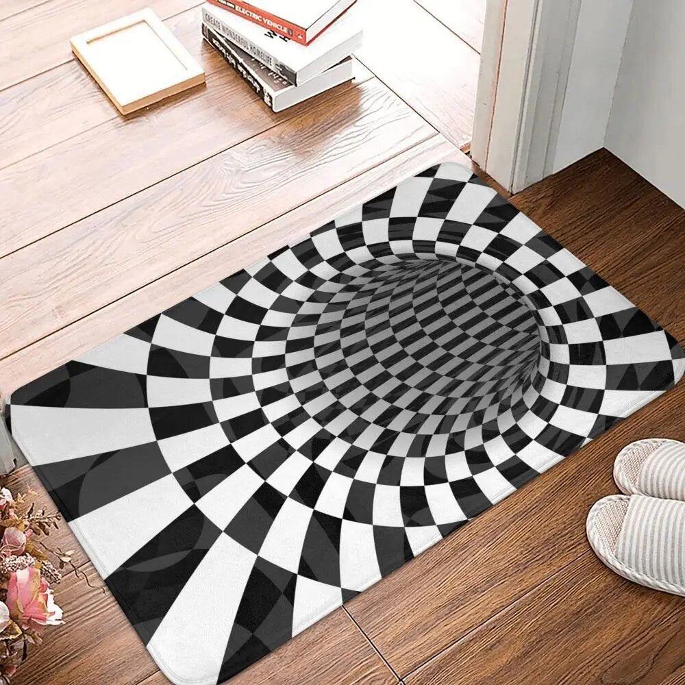 Covor 3 D de interior/exterior, cu iluzie optica, antiderapant