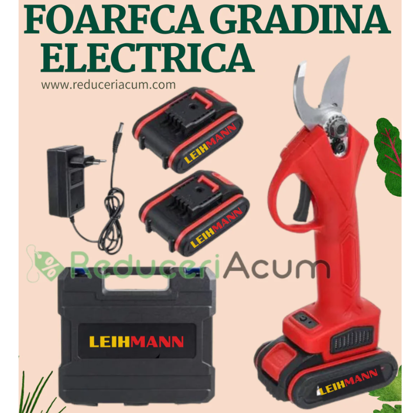 Foarfeca electrica pentru vita de vie, crengi, cu 2 Acumulatori 24V