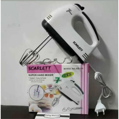 Mixer de mana Scarlett, putere 260W, 7 viteze, alb