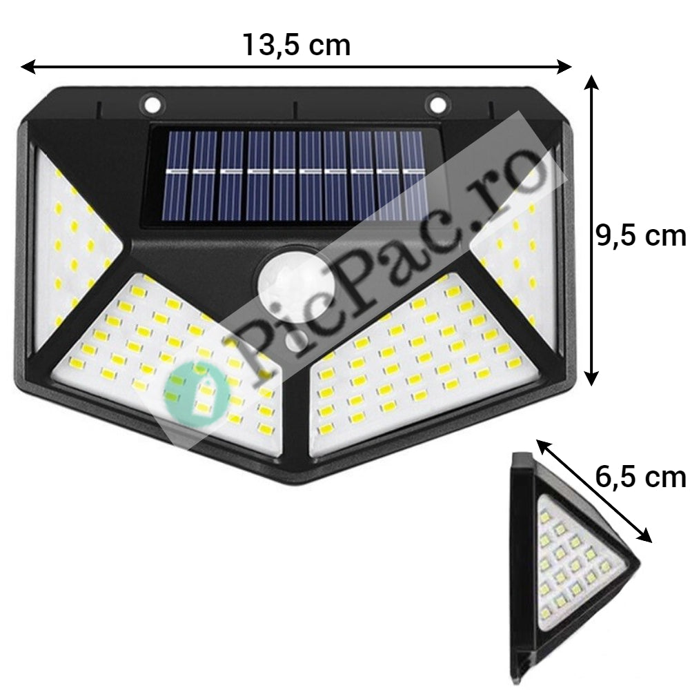 Lichidare de stoc. Set 2 x Lampa solara 100 Led cu senzor de miscare