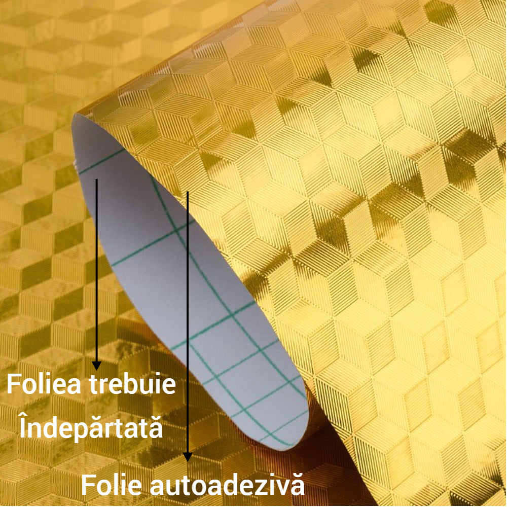 Folie  autoadeziva aurie pentru bucatarie, 60 x 300 cm