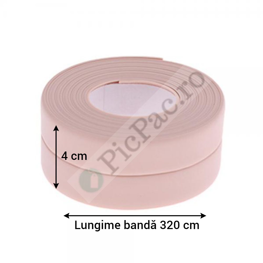 Set 2 x Banda adeziva de etansare 4cm, Roz