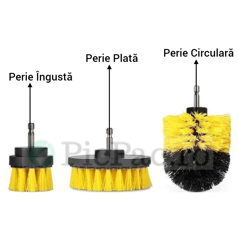 Set 3 perii de curatare pentru bormasina sau autofiletanta