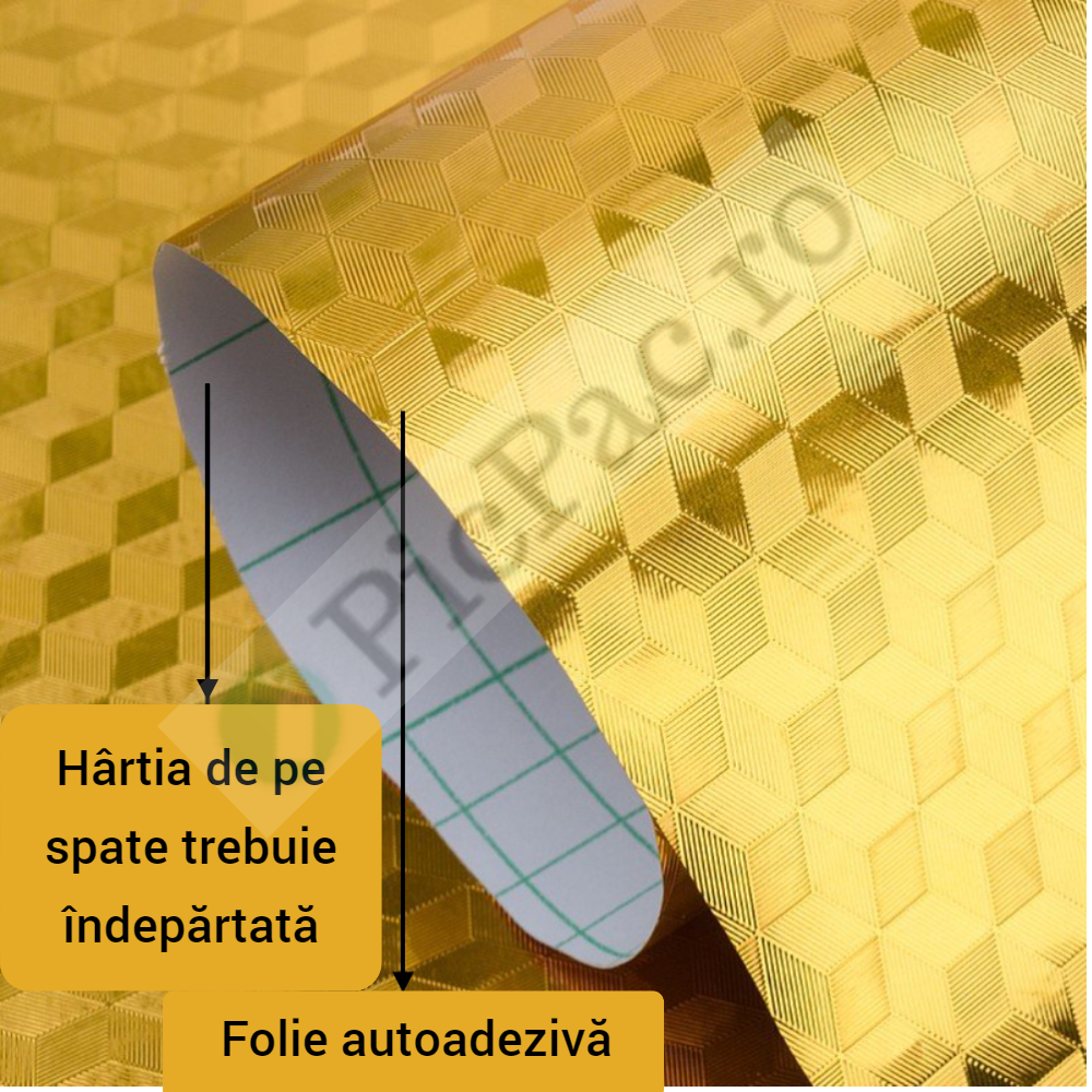 Lichidare de stoc. Folie aurie bucatarie 60cmx5m