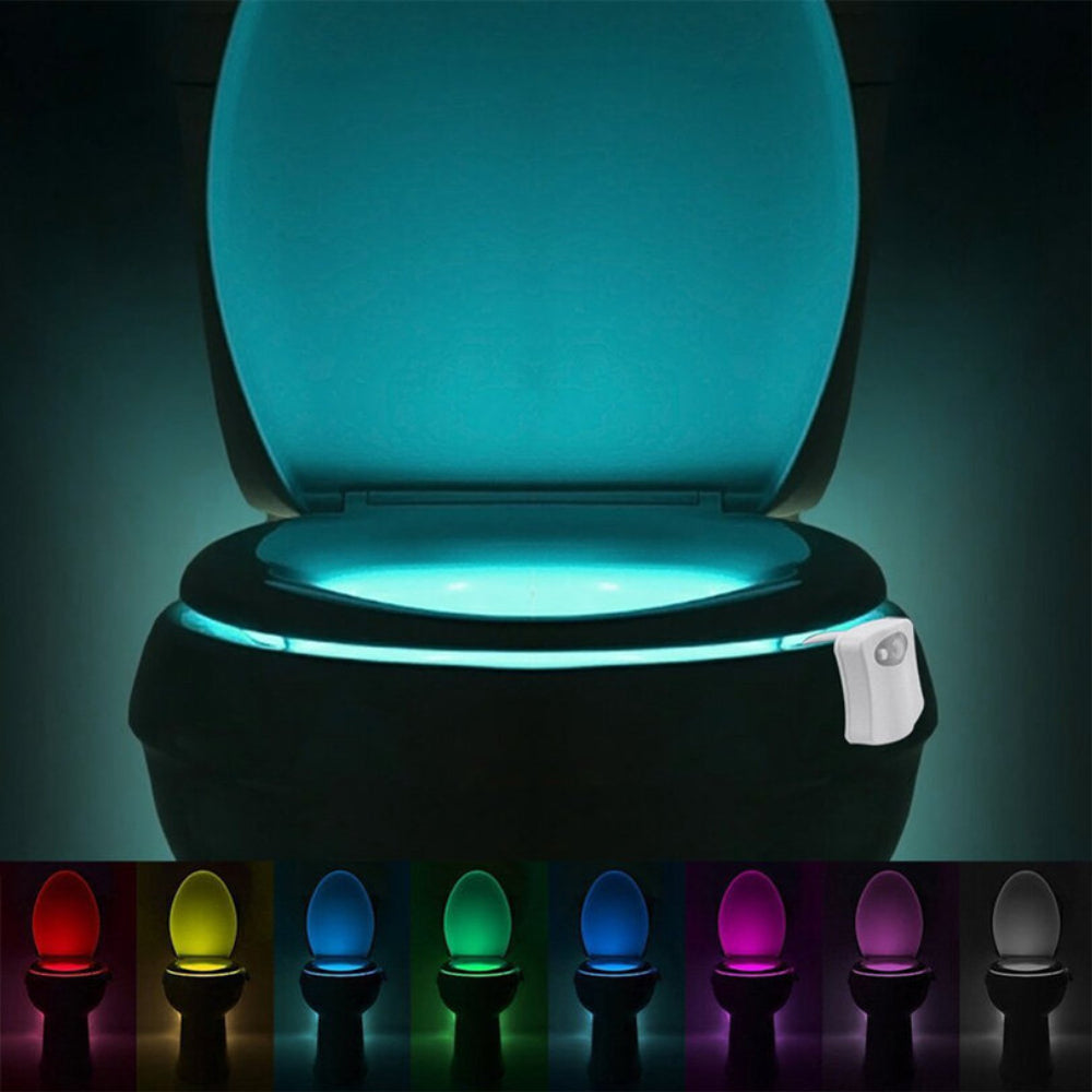 Lampa de veghe pentru toaleta cu LED, senzor de miscare si lumina, 8 culori diferite