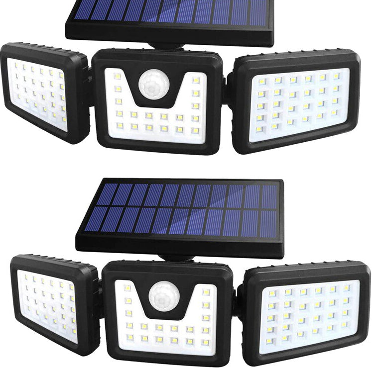 Lampa solara, de exterior cu 3 capete, LED, incarcare solara