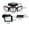 Lampa solara, de exterior cu 3 capete, LED, incarcare solara