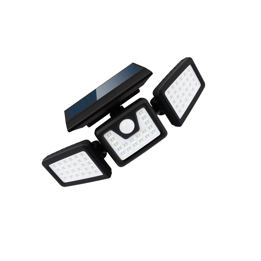 Lampa solara, de exterior cu 3 capete, LED, incarcare solara