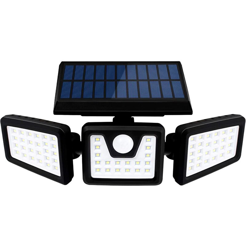 Lampa solara, de exterior cu 3 capete, LED, incarcare solara