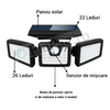 Lampa solara, de exterior cu 3 capete, LED, incarcare solara