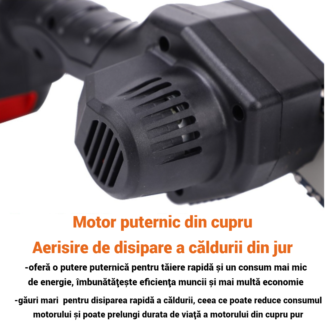 Mini drujba cu 2 lanturi, fara fir, lama 4 inch, portabila
