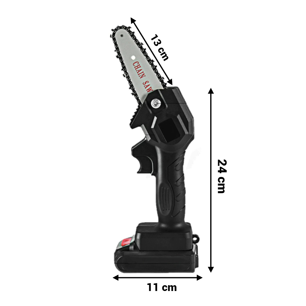 Mini drujba cu 2 lanturi, fara fir, lama 4 inch, portabila
