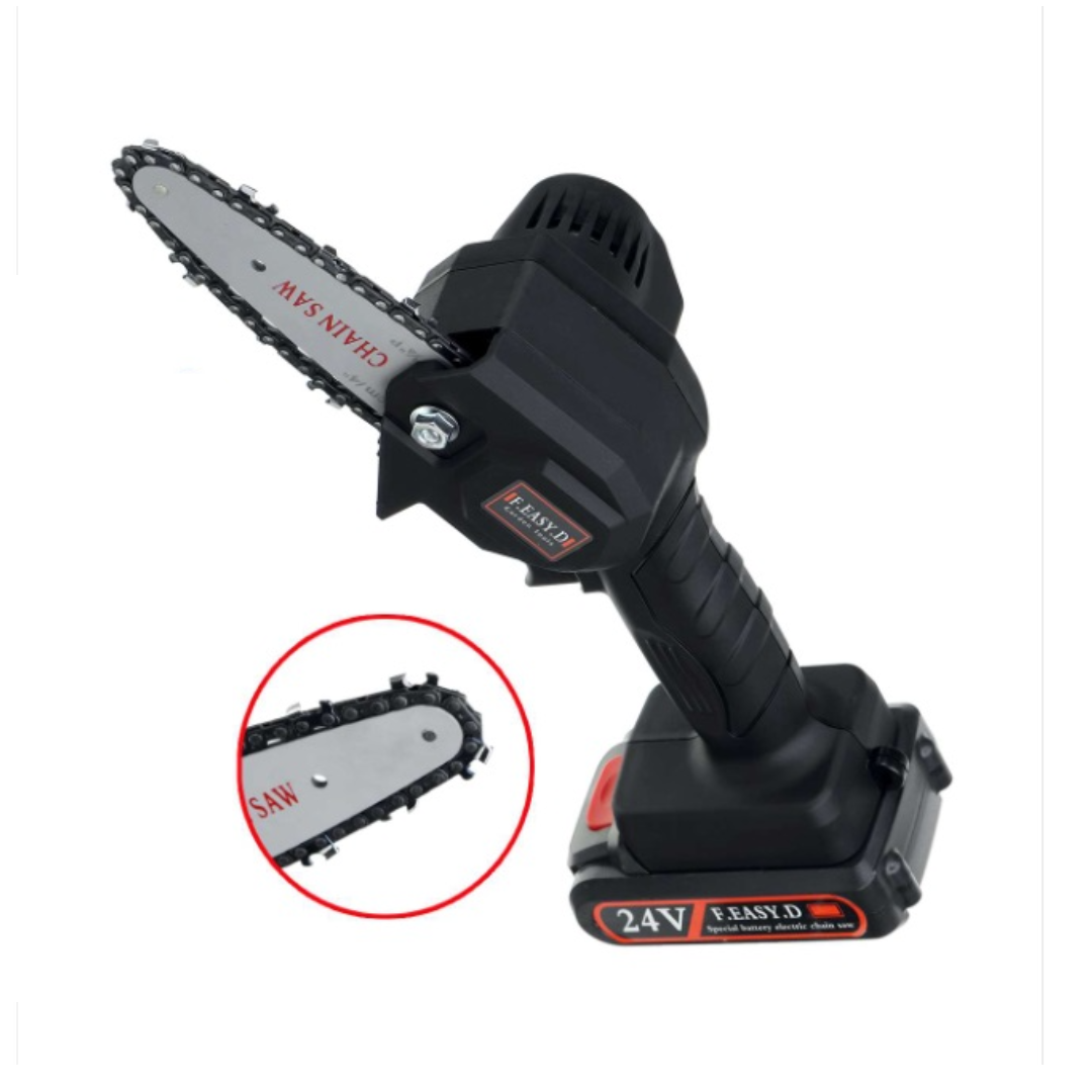 Mini drujba cu 2 lanturi, fara fir, lama 4 inch, portabila