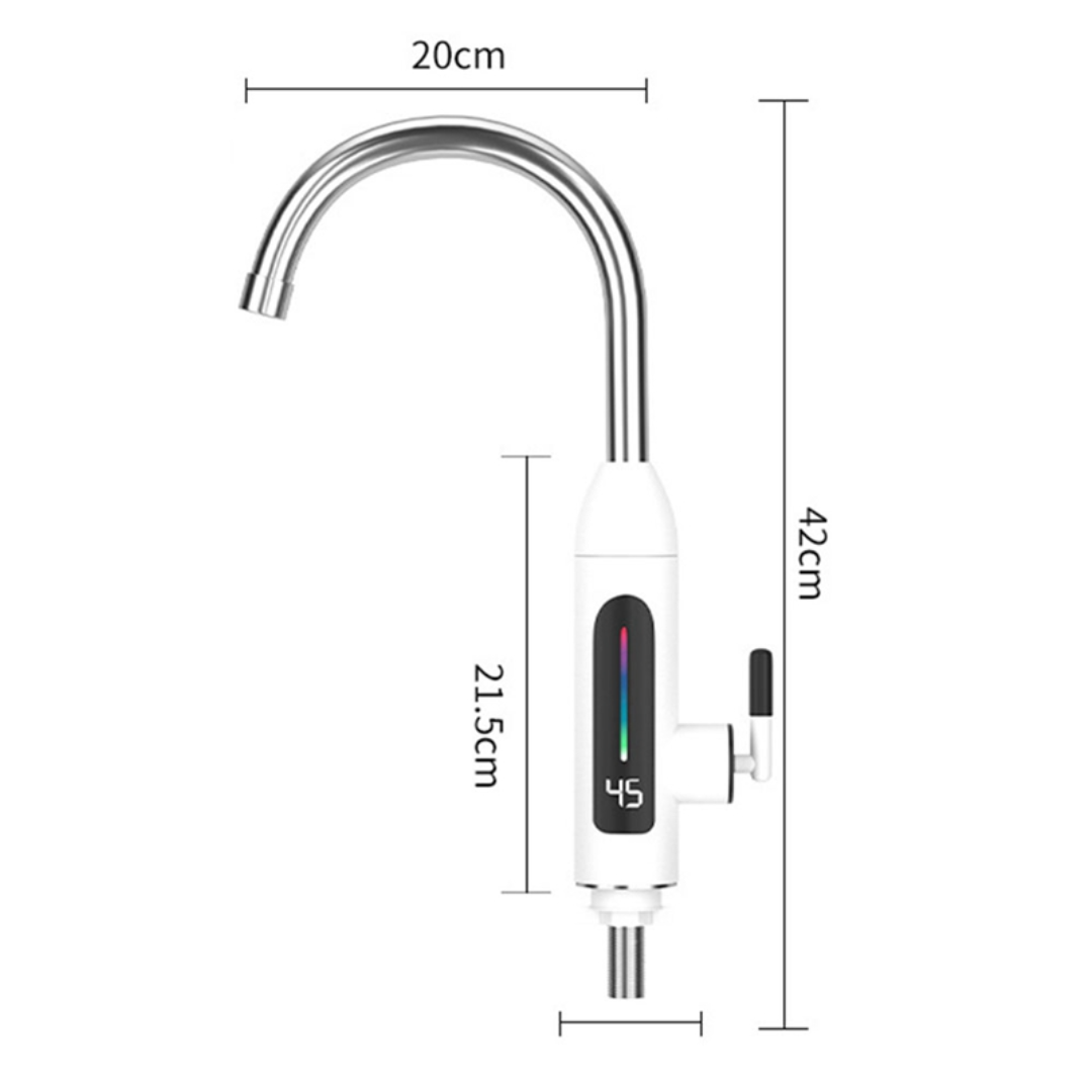 Robinet electric instant, cu display si rotire 360 grade, alb