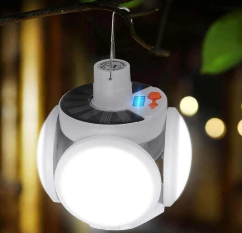 Lampa solara pliabila, tip bec cu 5 moduri de iluminare